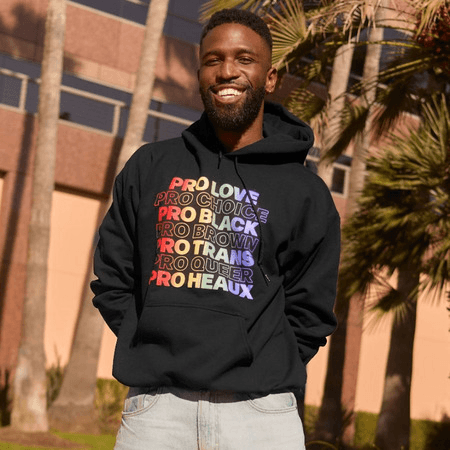 BKG's Messy Mondays in a black hoodie