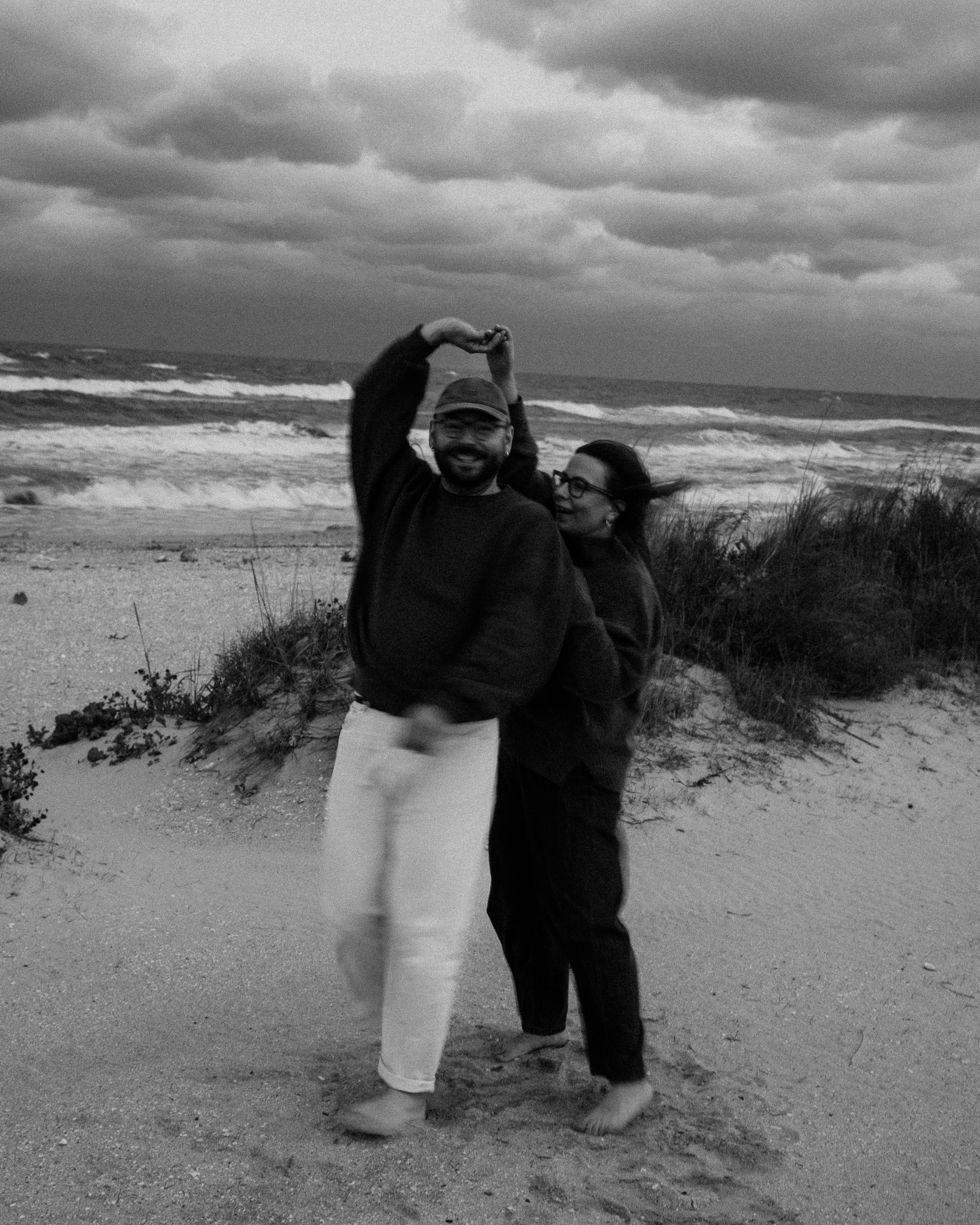 A happy woman in the mountains