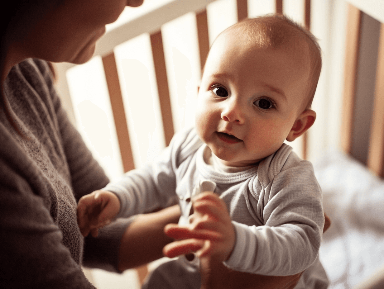 4 month old in crib