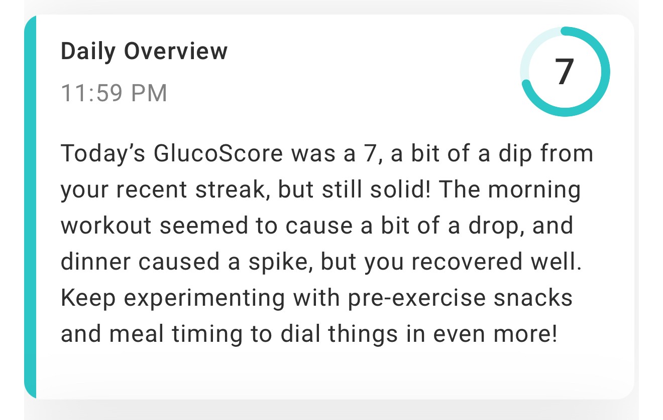 A GlucoSense Daily Insight