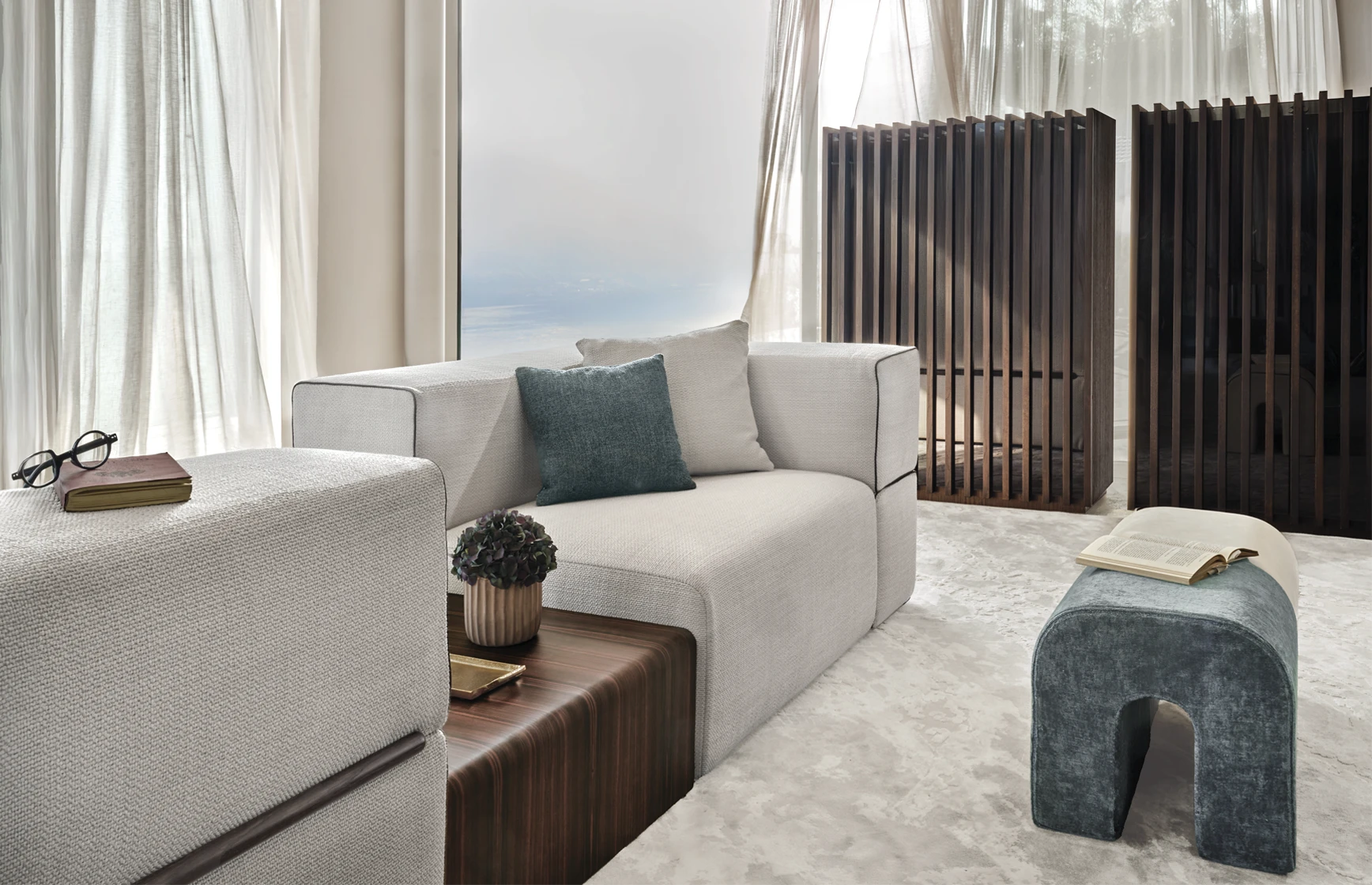 double face sofa castle in a modern livingroom