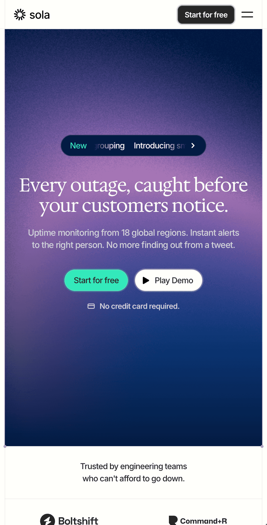 Sola Framer SaaS Template Phone Preview