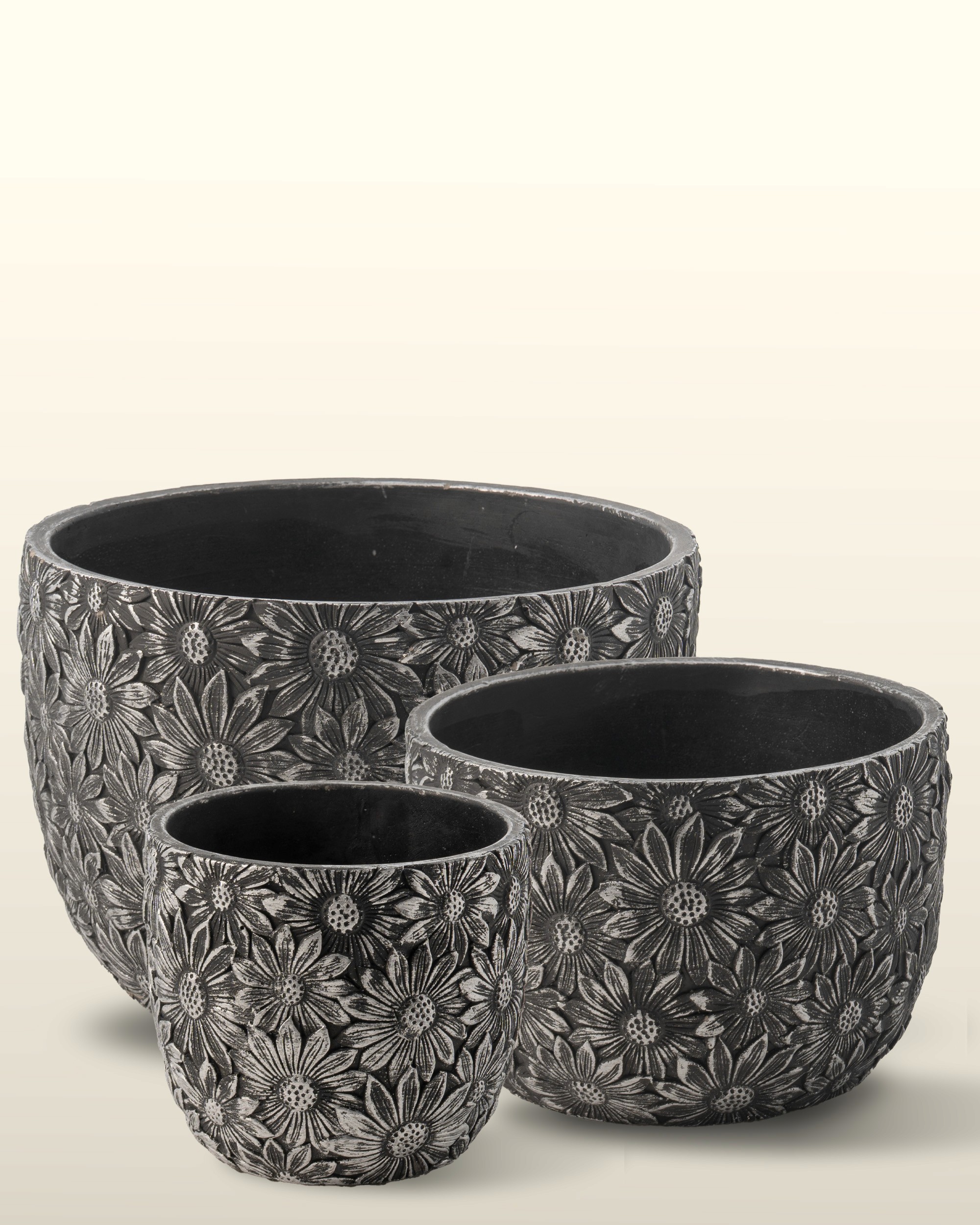 حوض رمادي داكن — 20×20×13 سم — البيت الأخضر