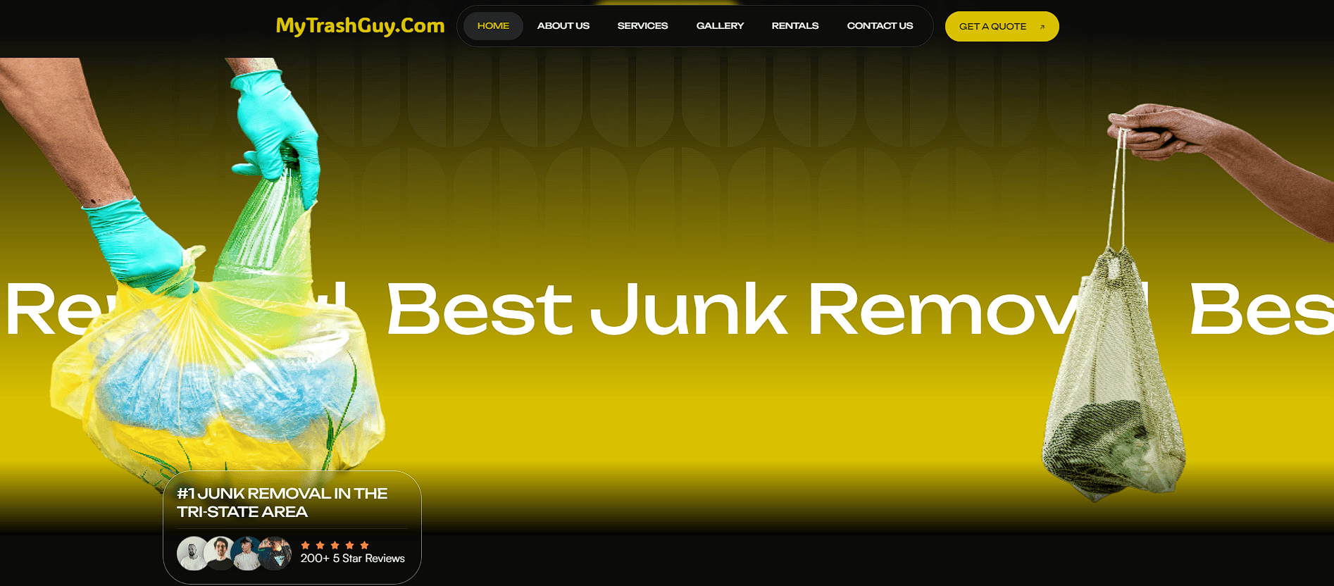 Demo of junk removal website