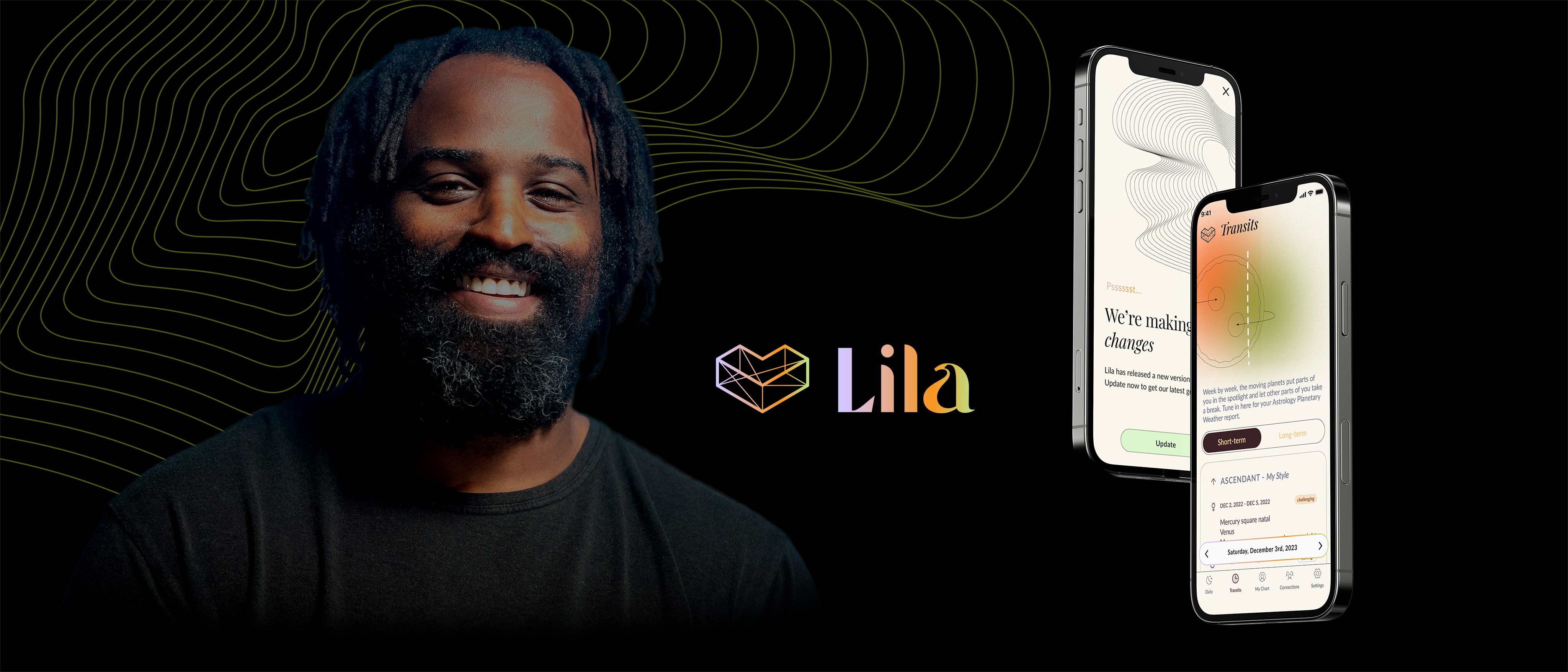Image of the Lila App alongside the founder & CEO, Ricky Williams