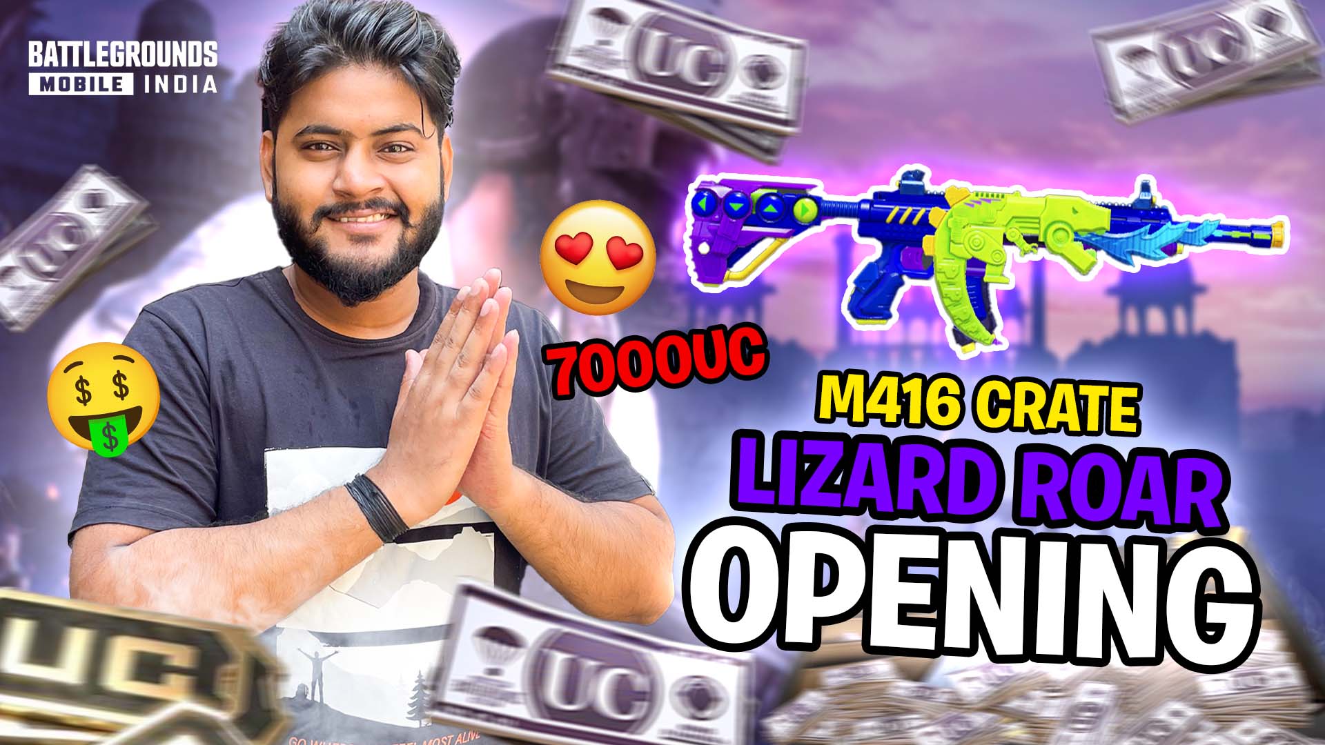 A woman with short brown hair, wearing a floral orange dress, sits at a news desk. She looks serious. Blurred cityscape and cameras surround her.