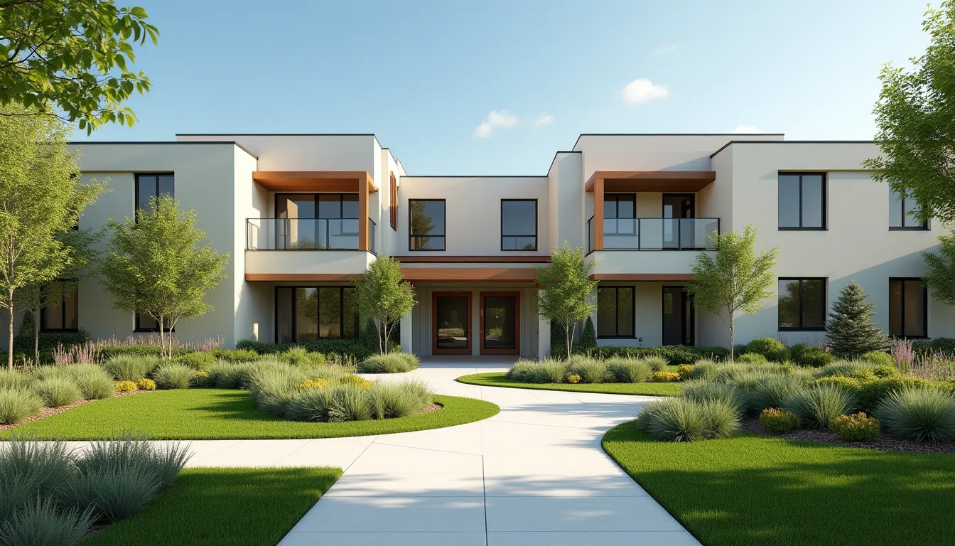 Modern suburban family house with landscaped garden typical of off market investment.