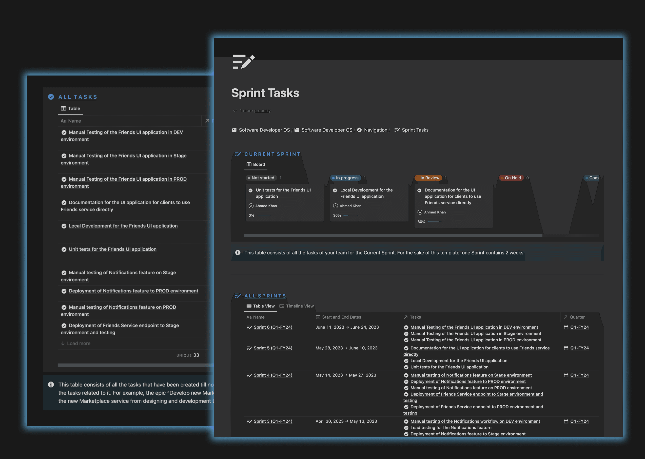 Manage team's sprints using Notion