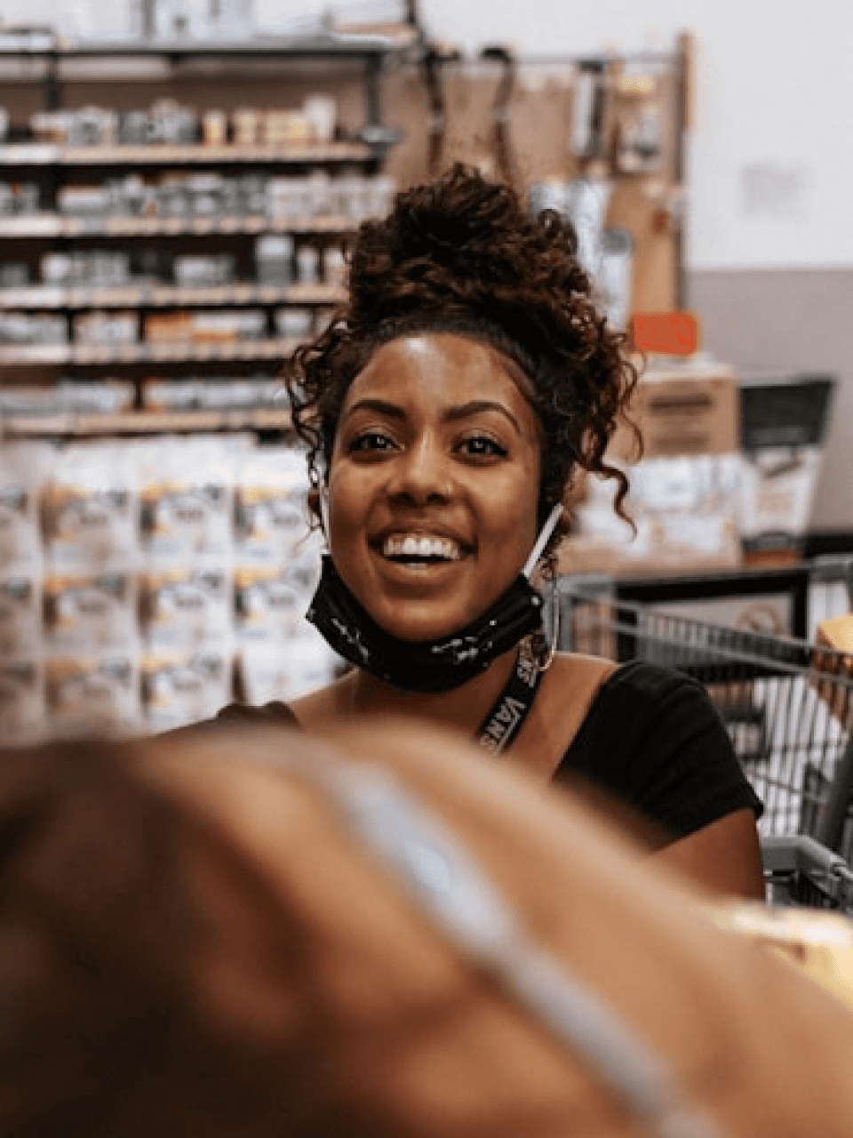 A woman in a pharmacy store