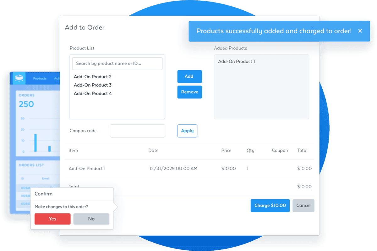 Add extra products to customer order