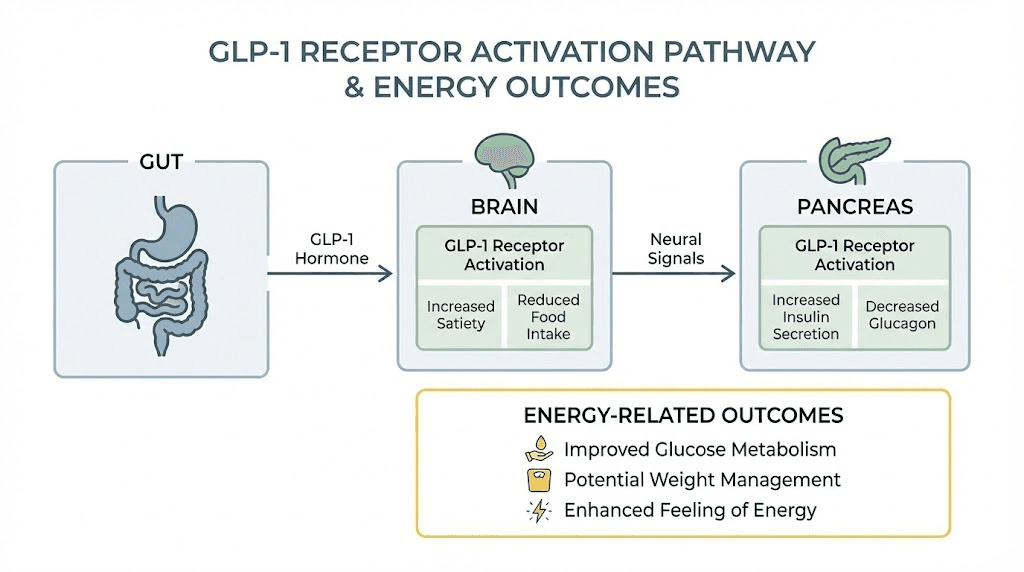 How semaglutide GLP-1 receptor activation affects energy metabolism in the body