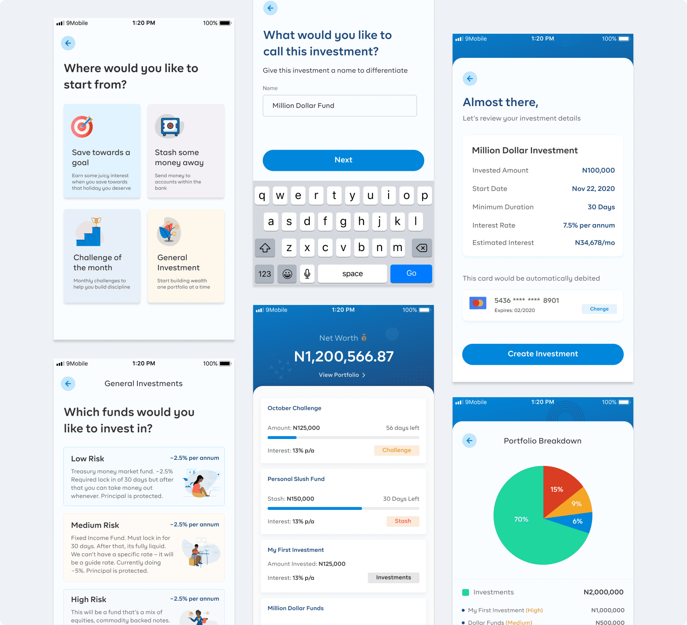 The top half of a screen of a mobile device