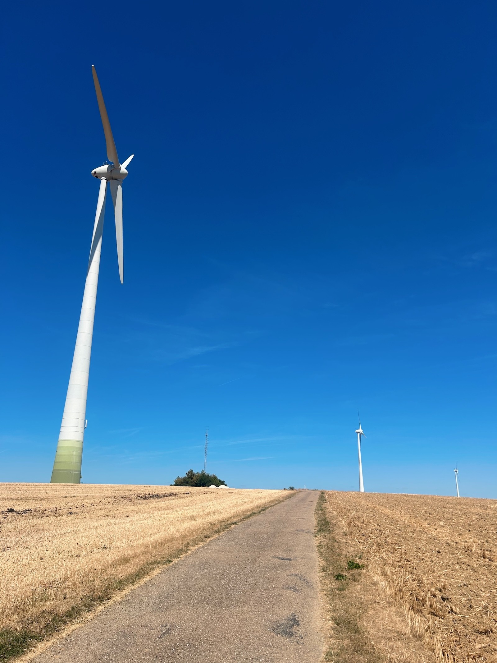 The Mullerthal Trail passes close to wind turbines on Route 1.