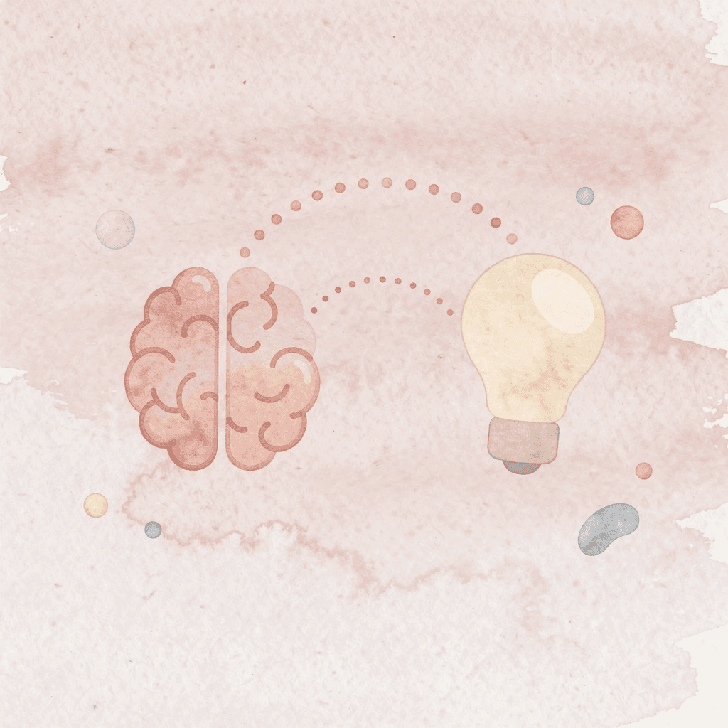 Brain connected to speech bubble representing neural pathways for conversation