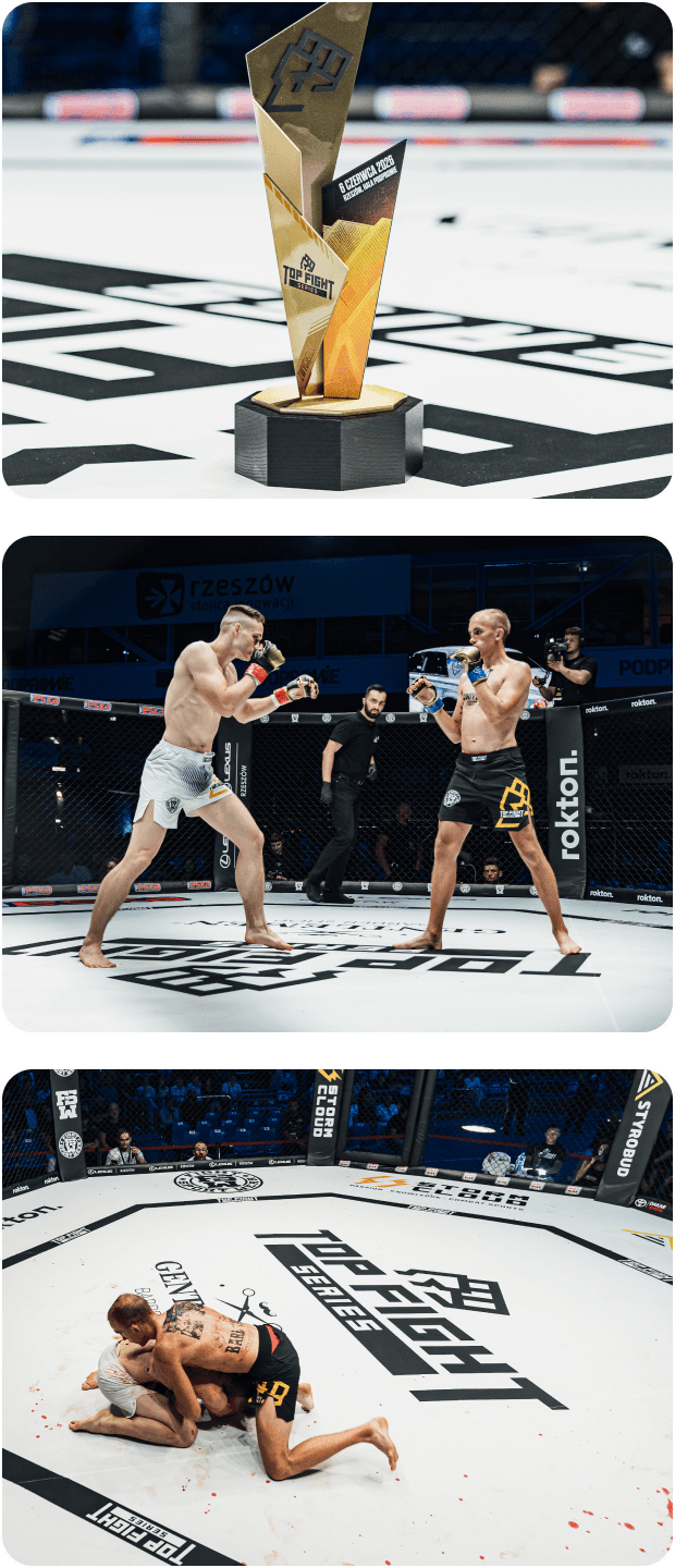 Branding dla Top Fight Series – plansza 3 prezentacji (wersja mobilna)