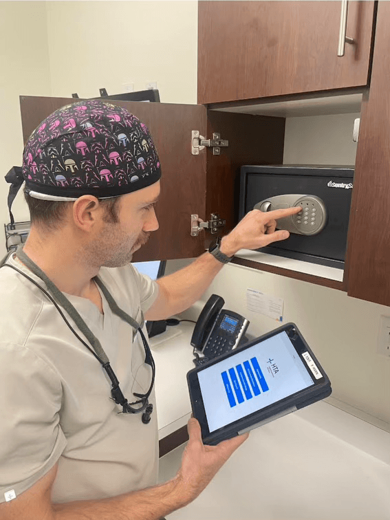 A surgeon interacting with Hercules platform