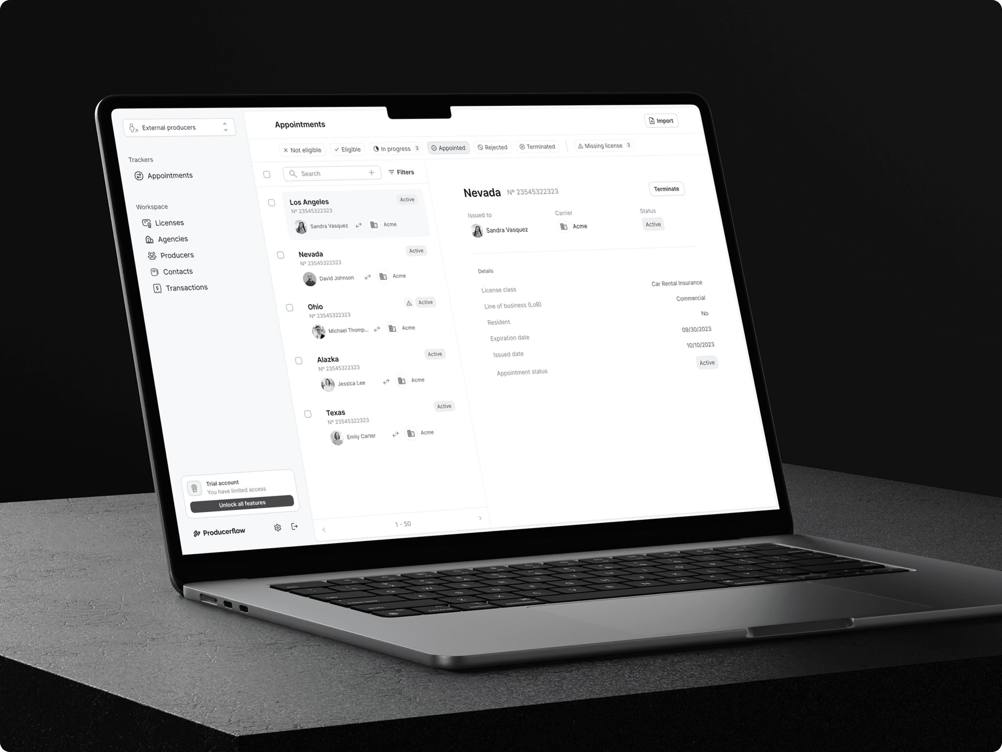 Producerflow compliance monitoring platform