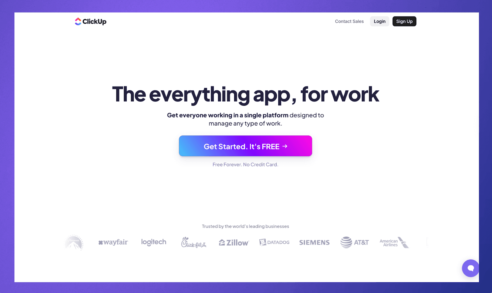 Clickup Homepage