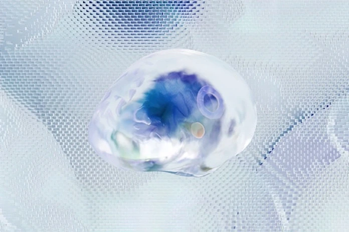 water drops on blue surface