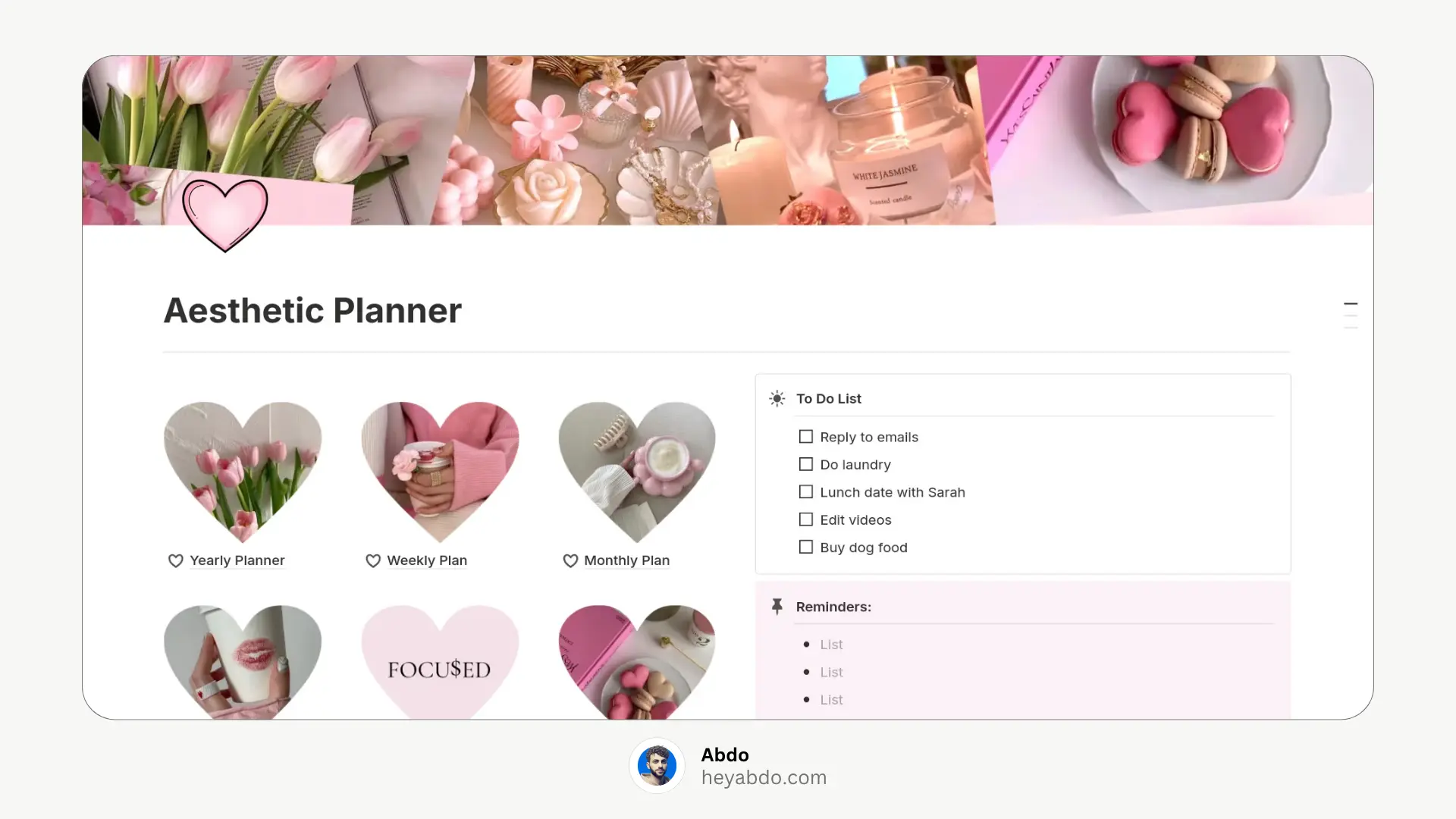 Aesthetic Notion Life Planner