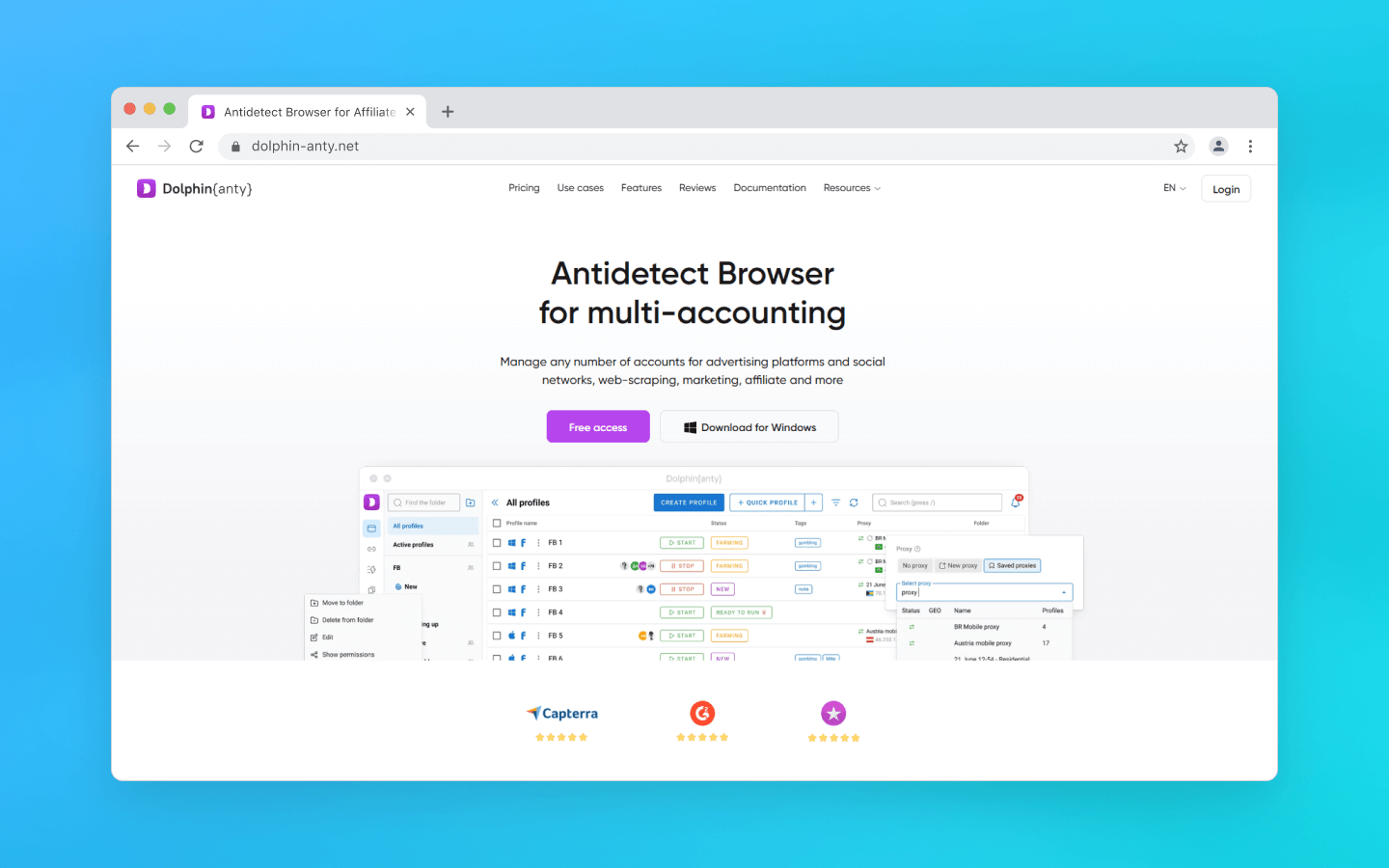 Dolphin Anty Interface