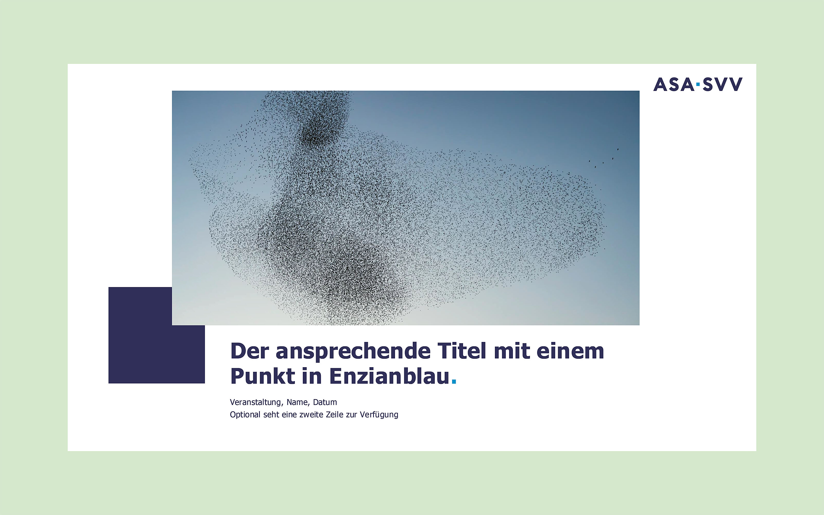 Template der Titelseite einer Powerpoint-Präsentation.
