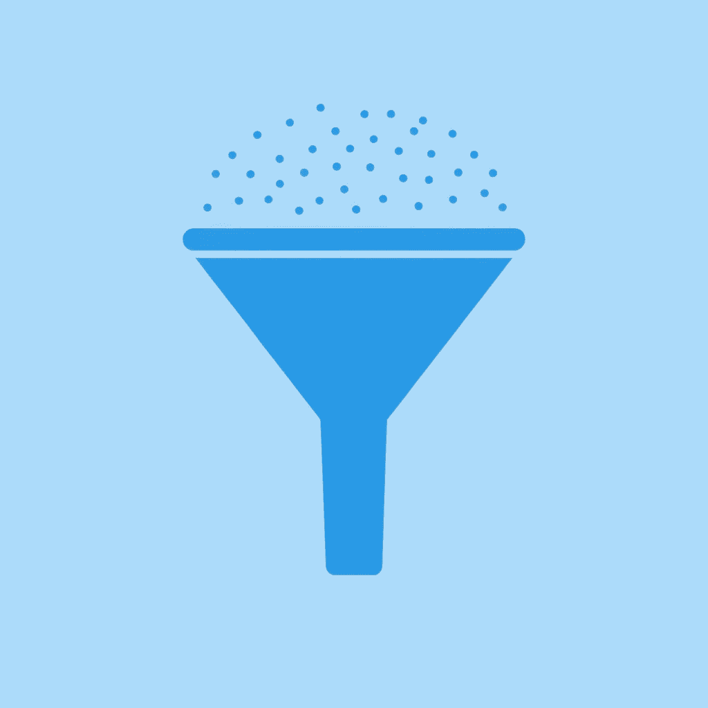 Funnel diagram showing many toy options filtering down to fewer, focused choices