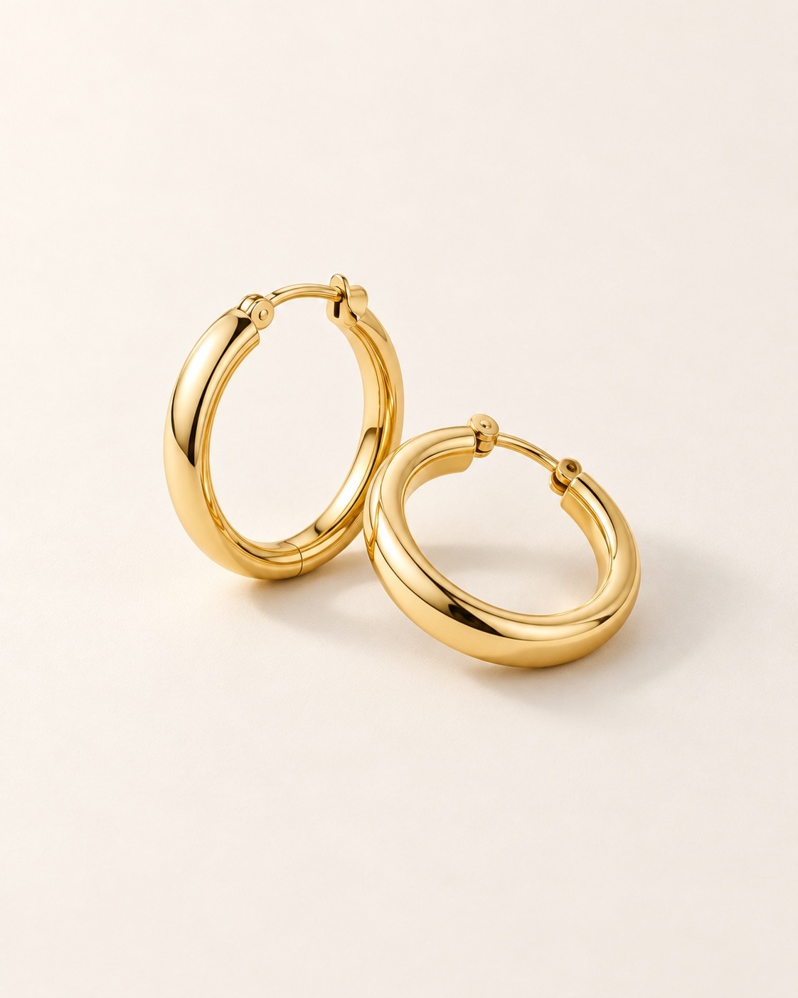 Pair of polished gold hoop earrings