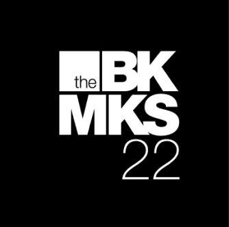 Logo featuring "BK MKS 22" in bold white text on a black background.