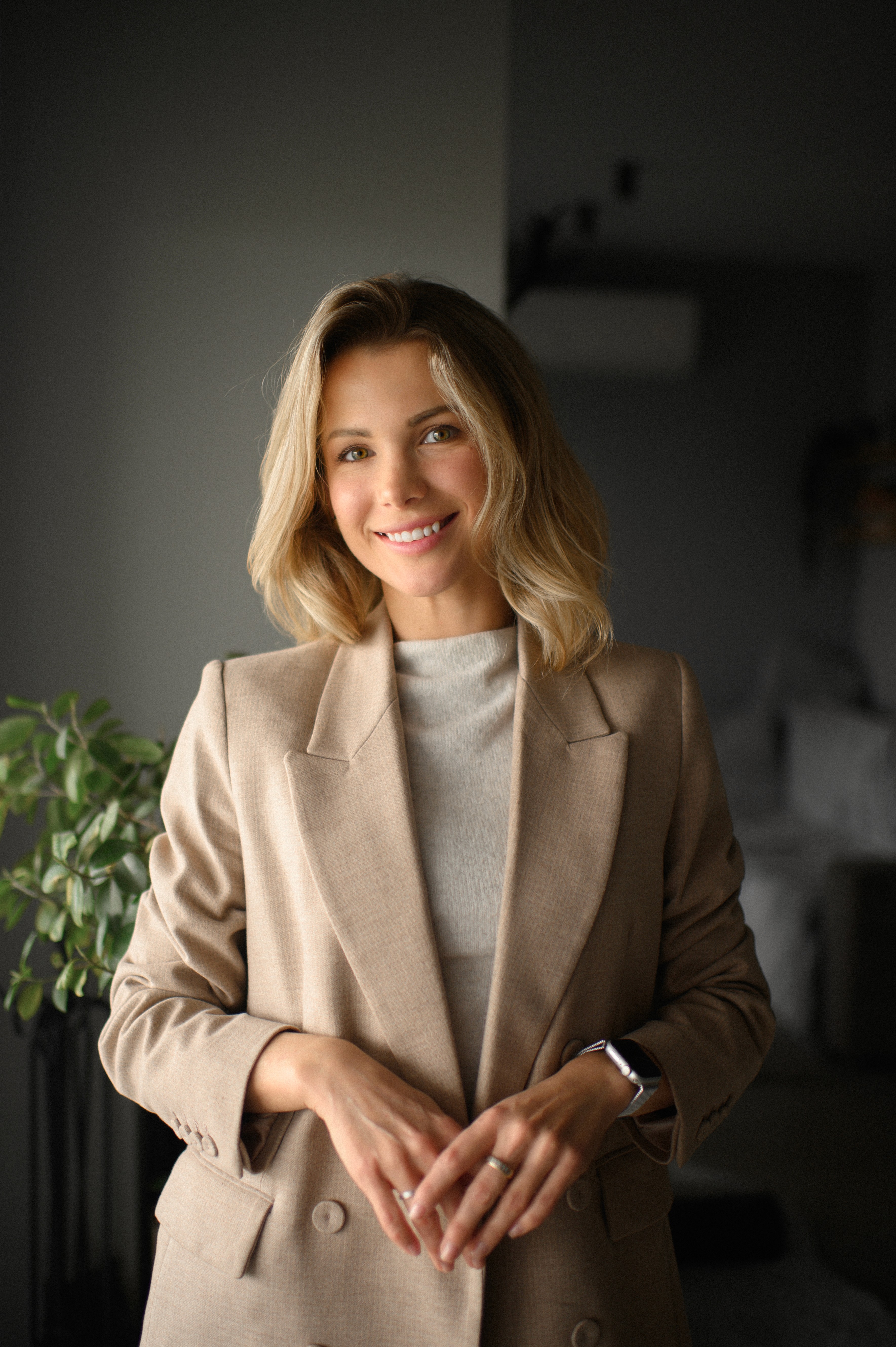 A woman working in an office