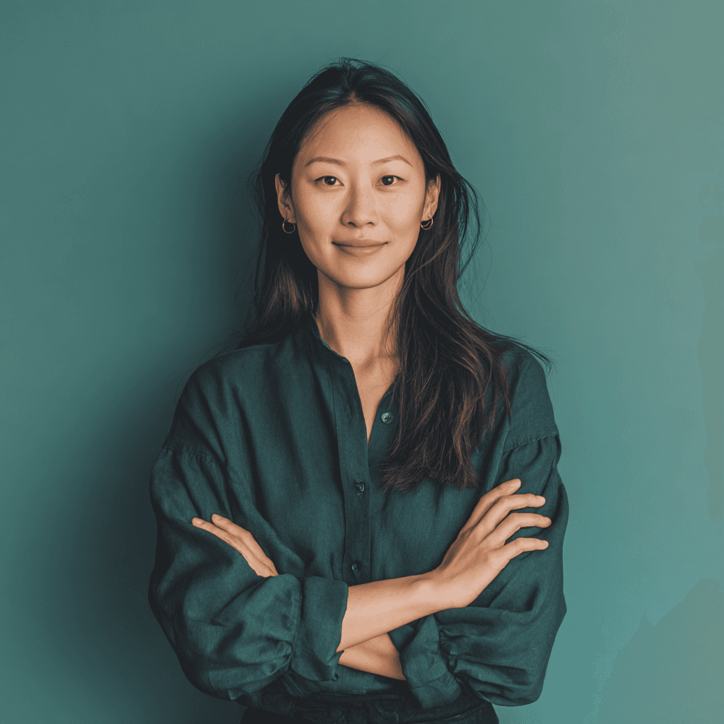 Profile portrait of a man in a white shirt against a light background