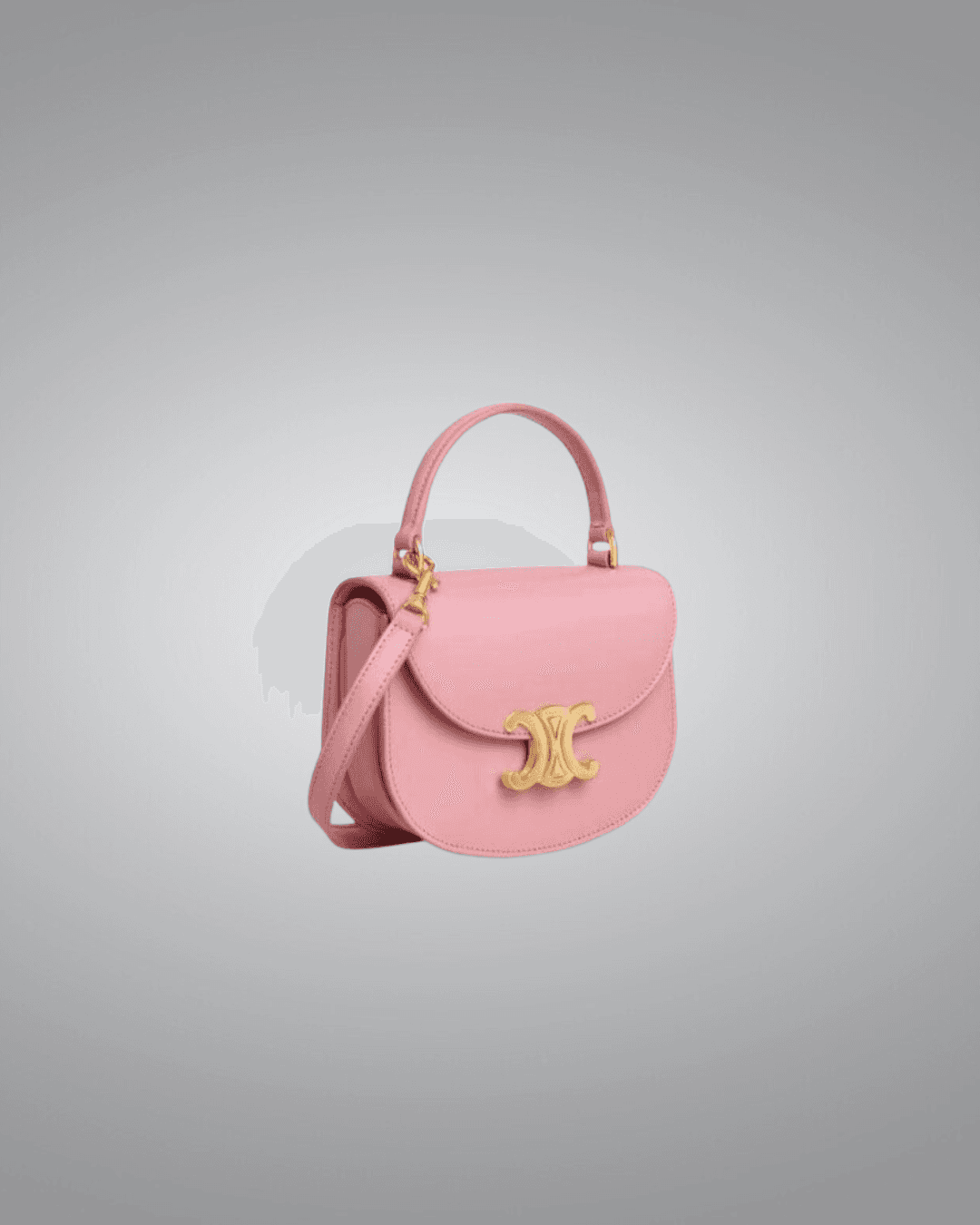 Celine Mini Besace Clea in Shiny Calfskin Color Rose