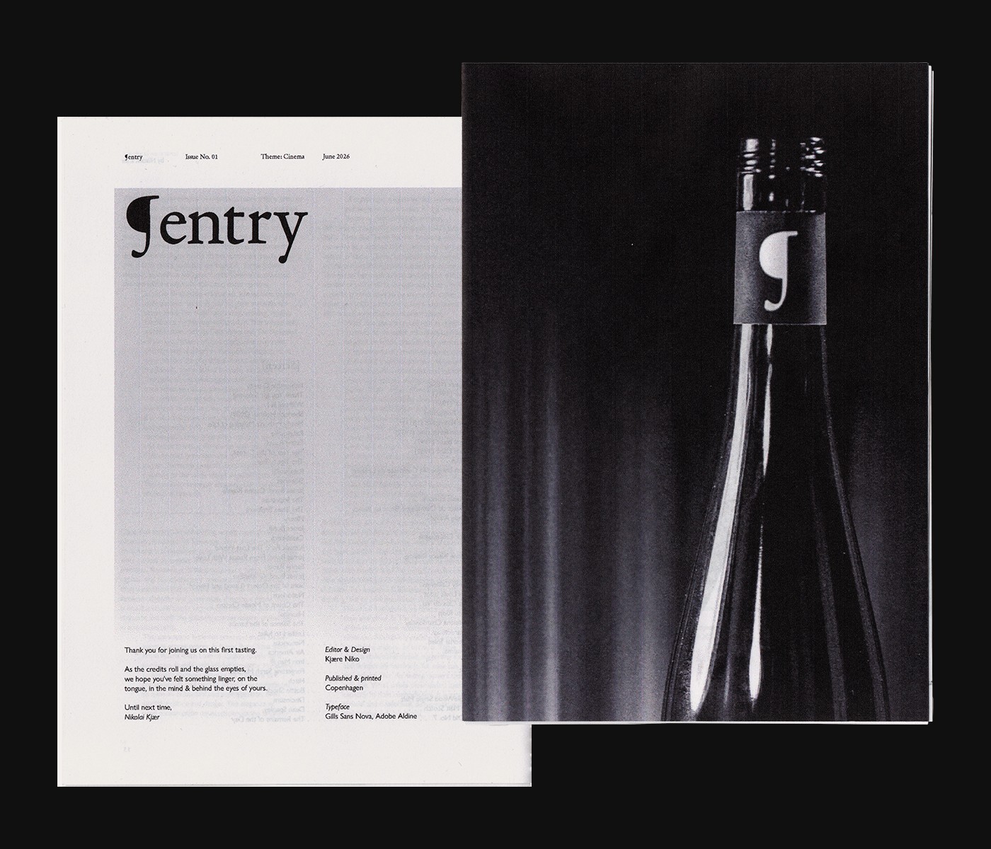 Entry Wine magazine — editorial layout and design