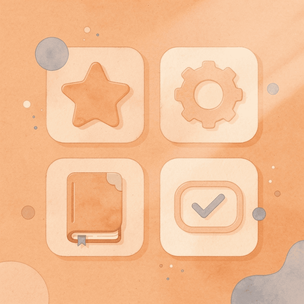 Four icons representing SEO validation components