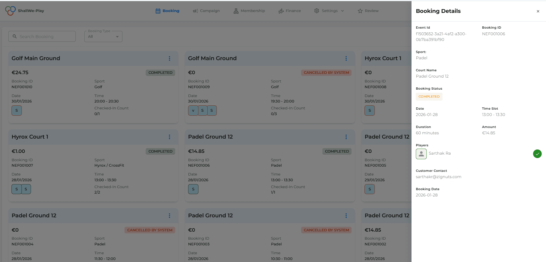 Comprehensive Booking Details
