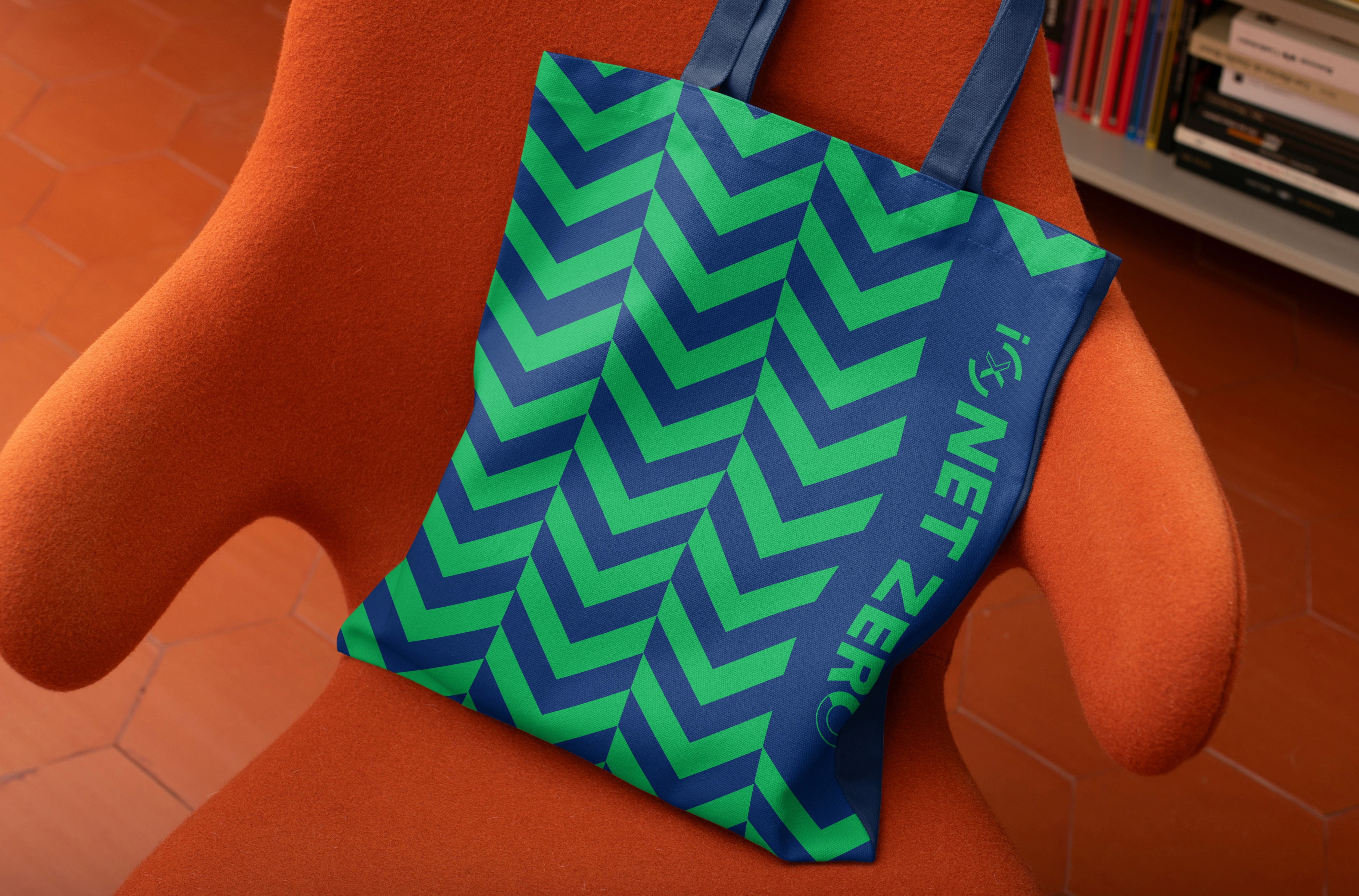 tipota design studio - climate change for carbon neutral investment compny ix net zero - bespoke typography logo and visual system - tote bag