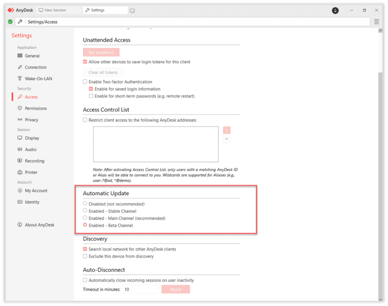 update anydesk