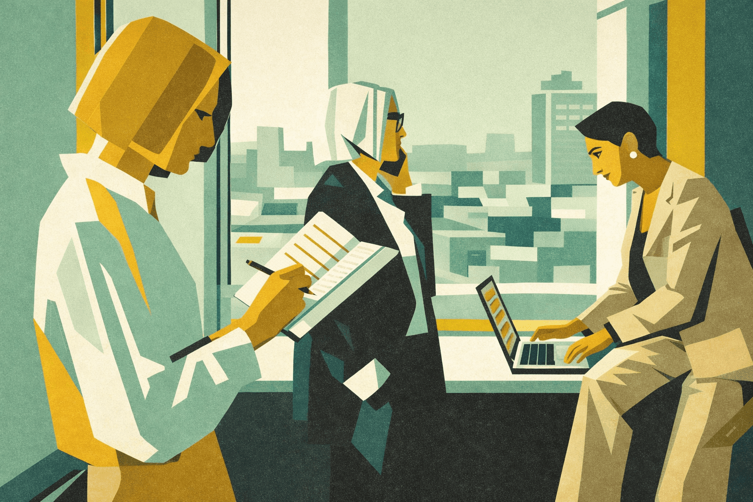 Professionisti che analizzano dati e strumenti digitali, fase di adattamento e ridefinizione del ruolo in risposta all’evoluzione del lavoro