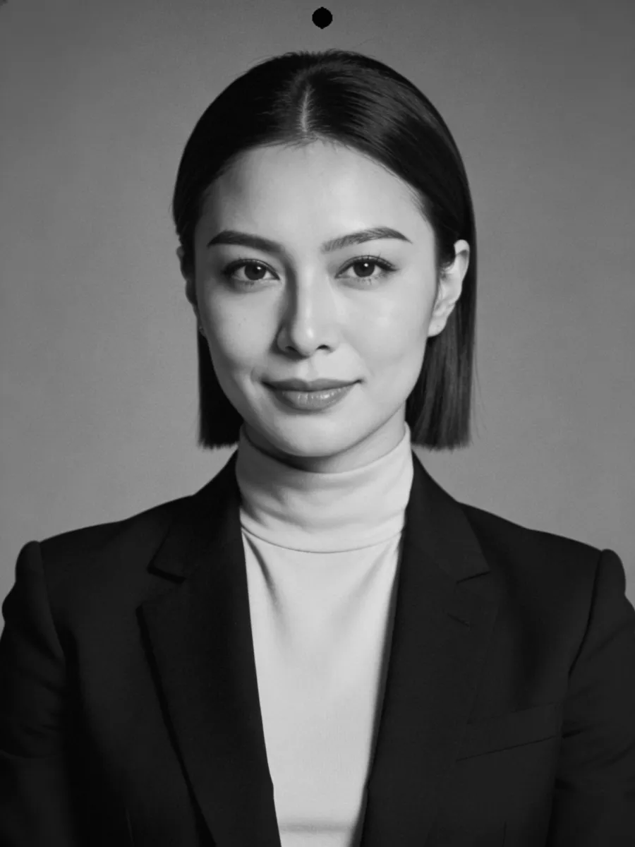 Professional portrait of young women in black blazer