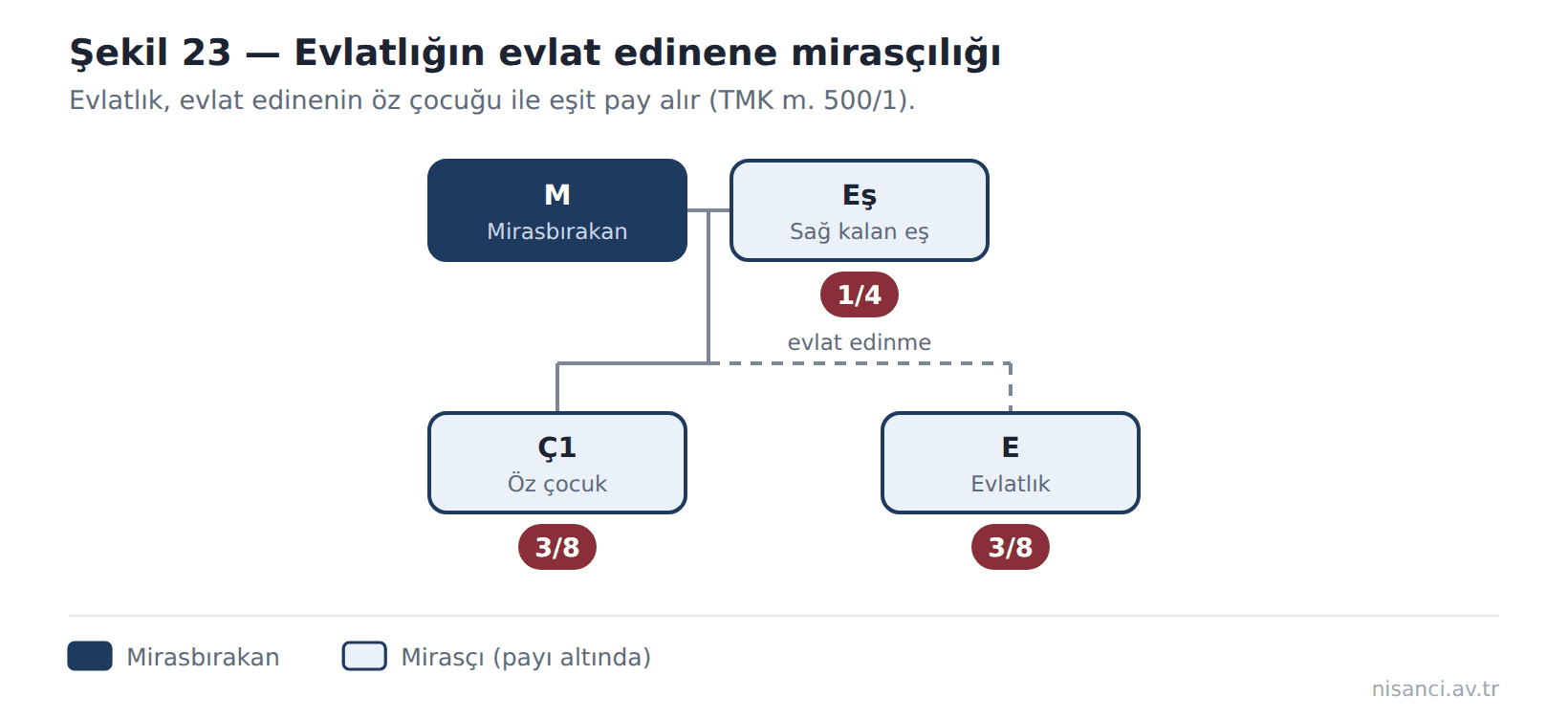 Şekil 23 — Evlatlığın evlat edinene mirasçılığı