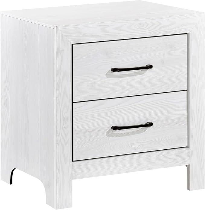 White nightstand black hardware – A stylish and functional furniture piece, perfect for any modern home.