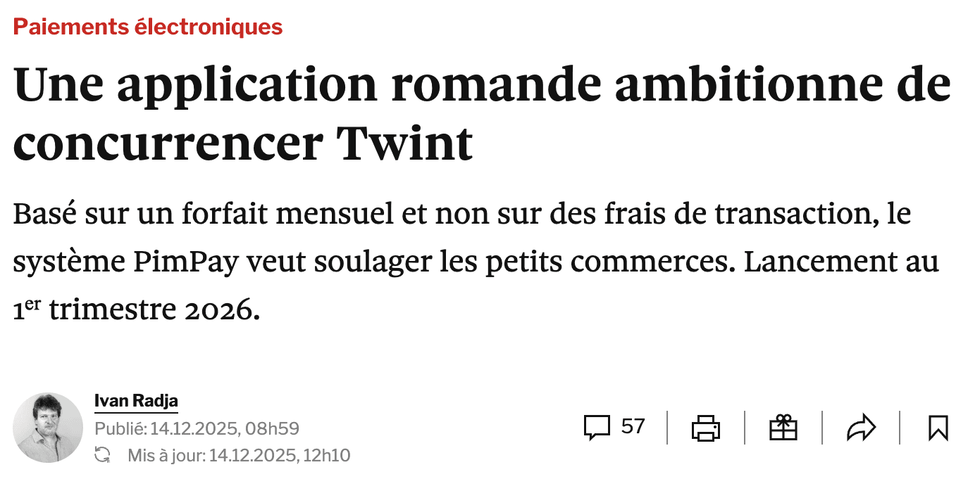 PimPay, une application romande pour concurrencer Twint