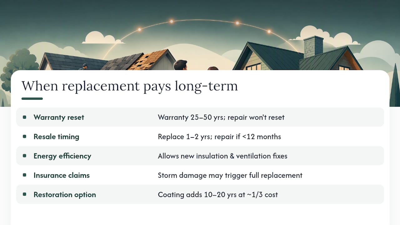 When does replacement make more financial sense long-term? — overview diagram