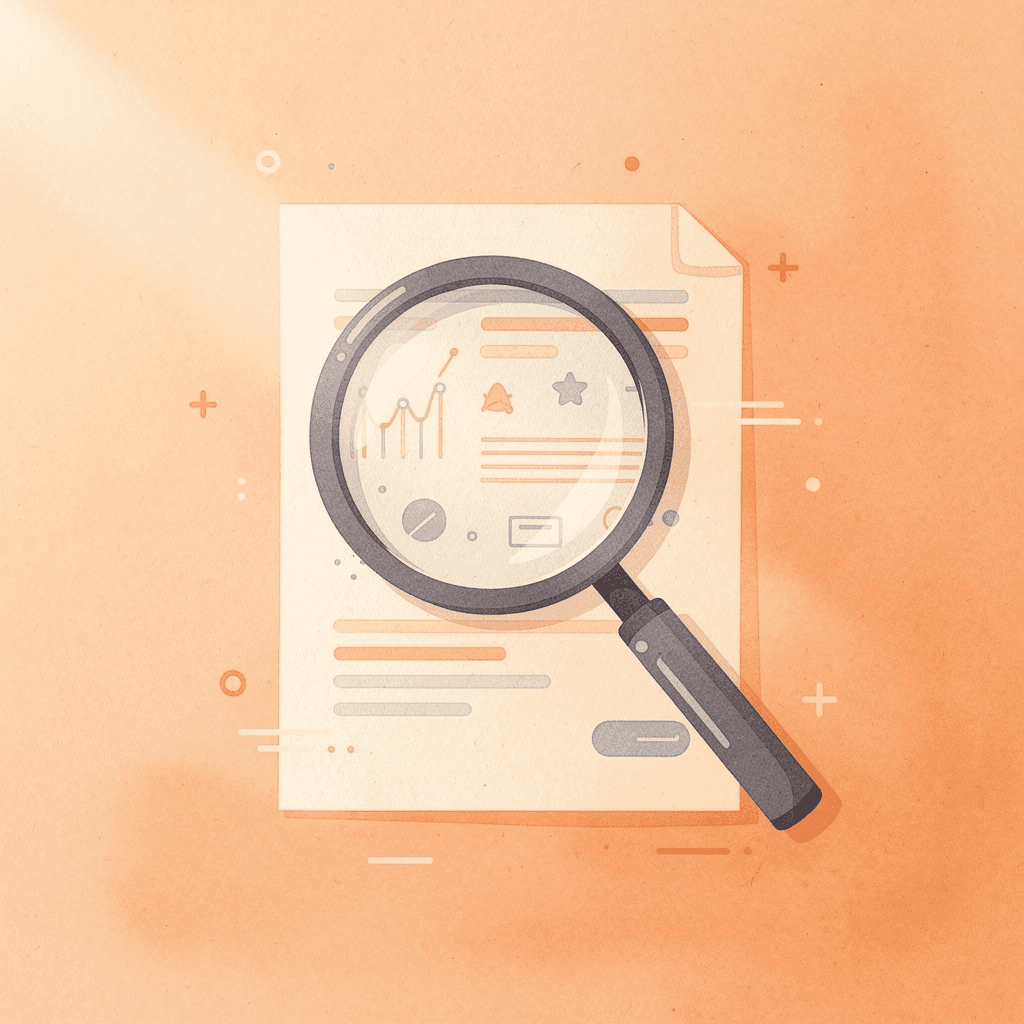 Magnifying glass examining and analyzing SEO agencies