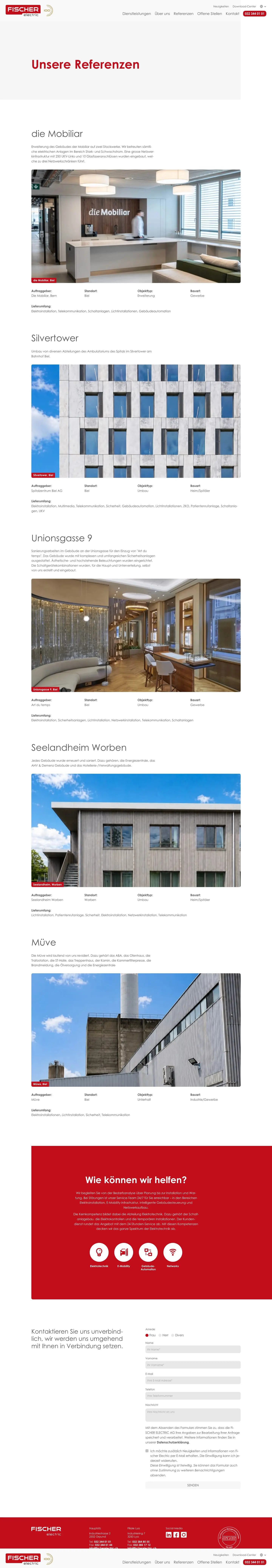 Fischer Electric – Referenzen