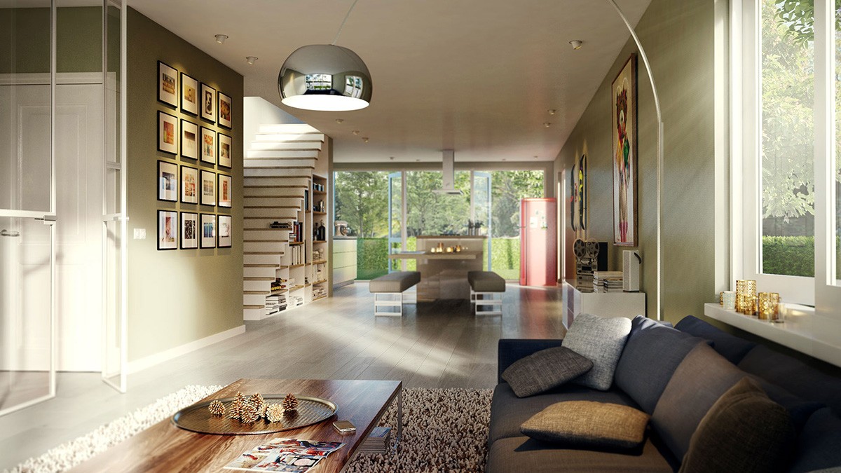 12 render 3d de un apartamento de lujo en Ámsterdam diseñado por abracadabra