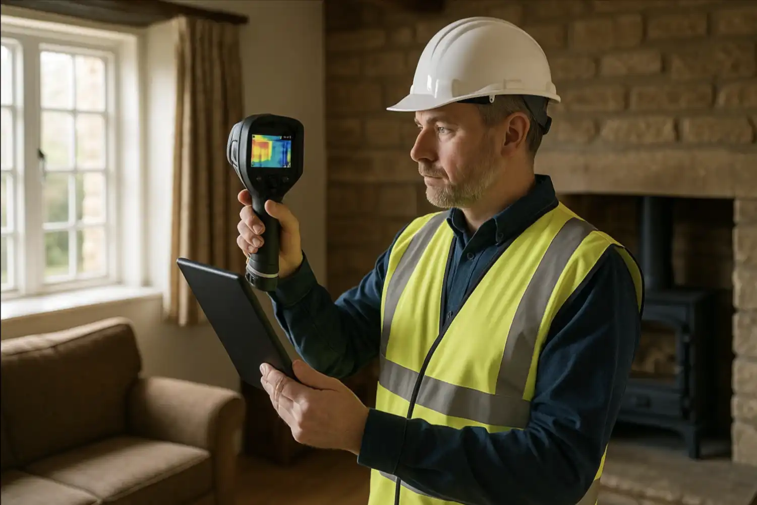 EPC certificate and energy assessment report showing improved energy rating for Yorkshire property