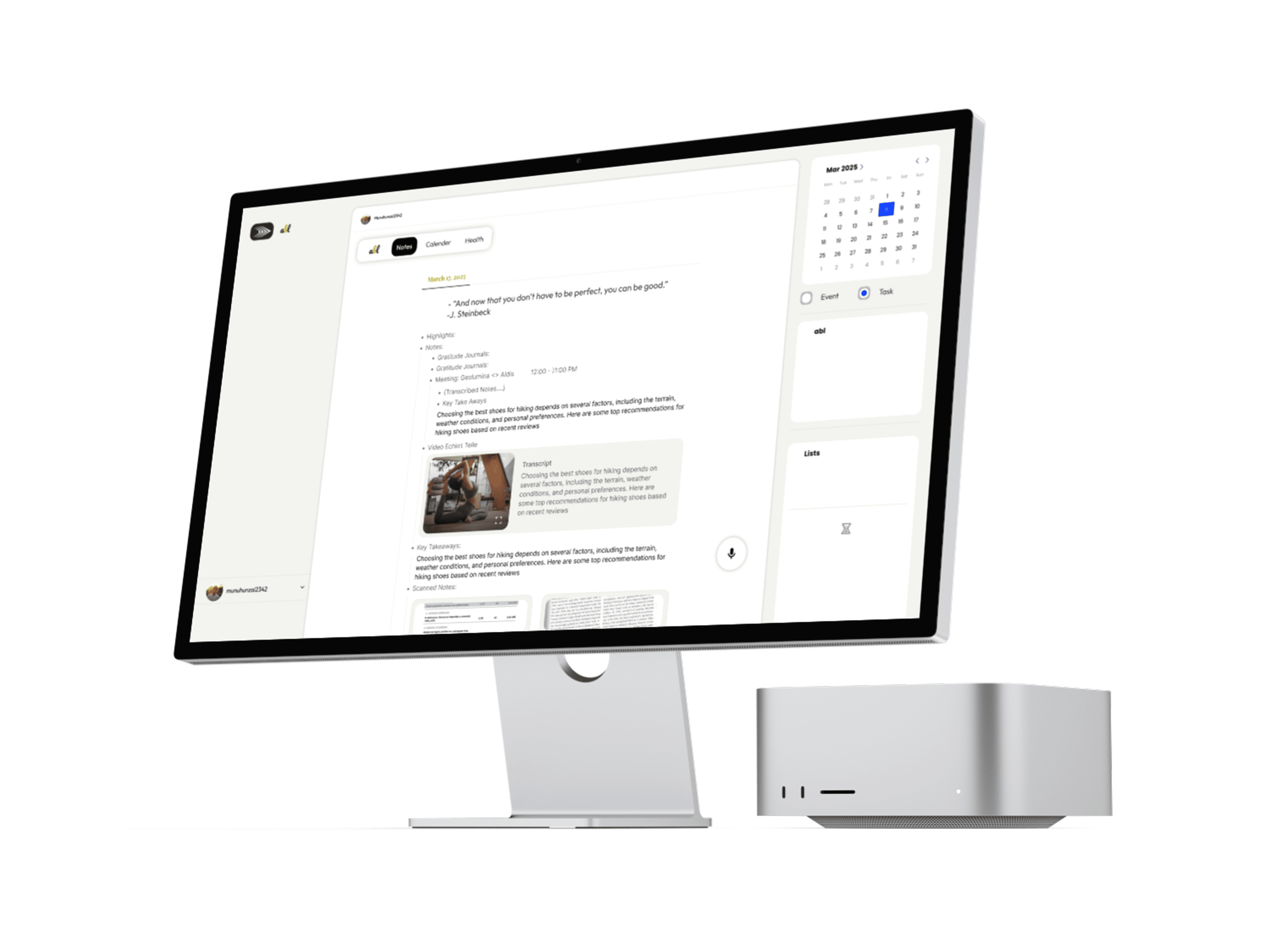 (AI-powered productivity platform) UX UI Design Mockup
