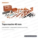 Tapa macho 40 mm