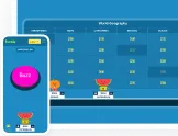 Jeu Factile fonctionnant sur téléphone et tablette, montrant un plateau de Jeopardy avec un bouton buzzer